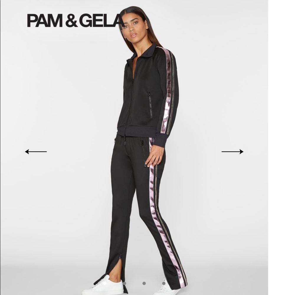 Pam & Gela “Metallic stripe track jacket”